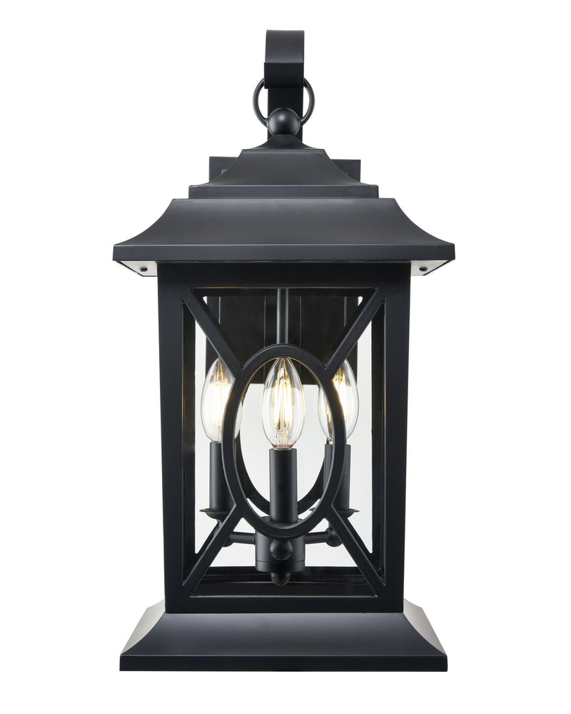 Millennium 85103-PBK Three Light Outdoor Lantern, Powder Coated Black