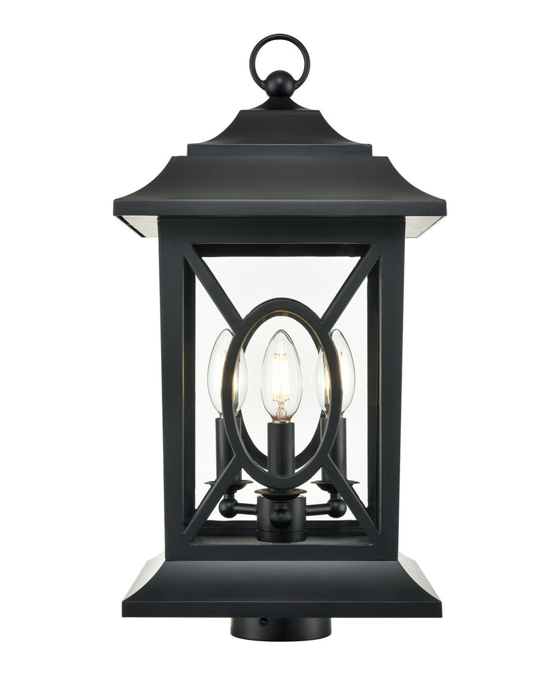 Millennium 85105-PBK Three Light Outdoor Lantern, Powder Coated Black