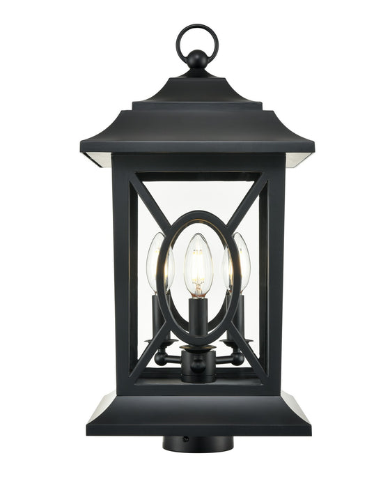 Millennium 85105-PBK Three Light Outdoor Lantern, Powder Coated Black