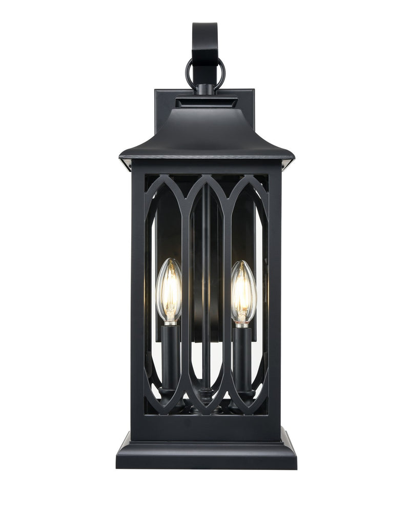 Millennium 88102-PBK Two Light Outdoor Lantern, Powder Coated Black