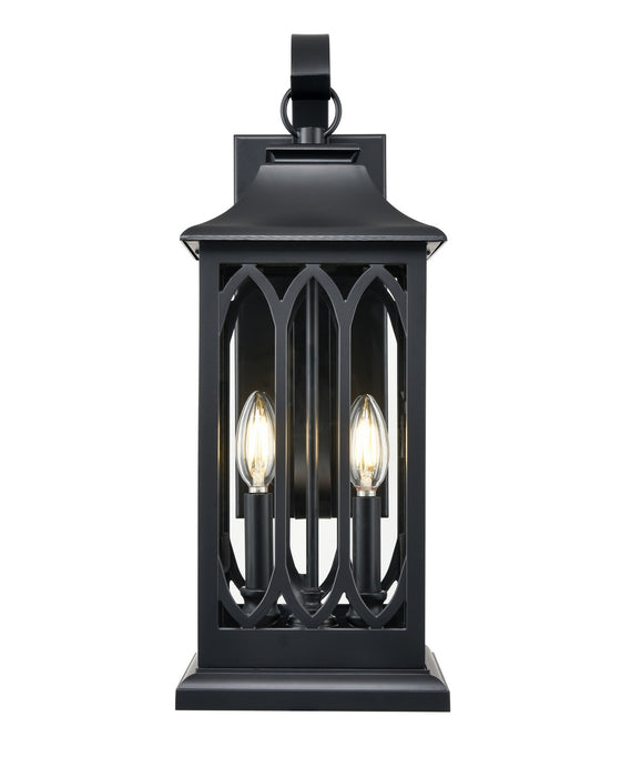Millennium 88102-PBK Two Light Outdoor Lantern, Powder Coated Black