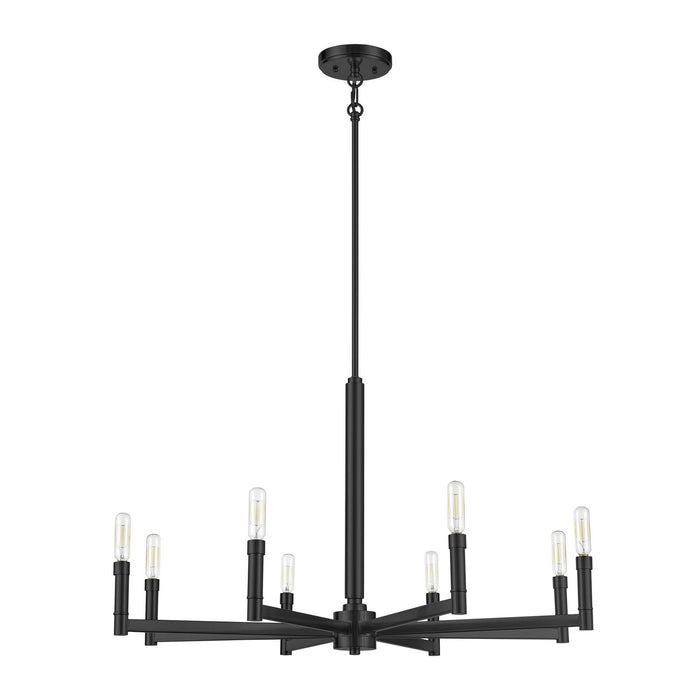 Millennium 99702-MB Eight Light Chandelier, Matte Black