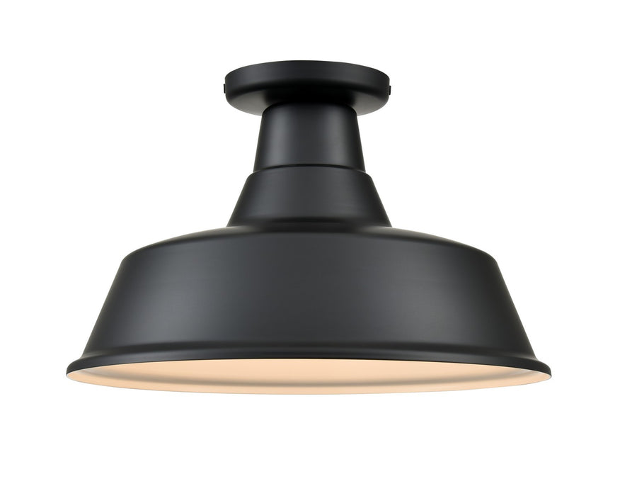 Millennium RCLWF14-SB One Light Semi-Flush Mount, Satin Black