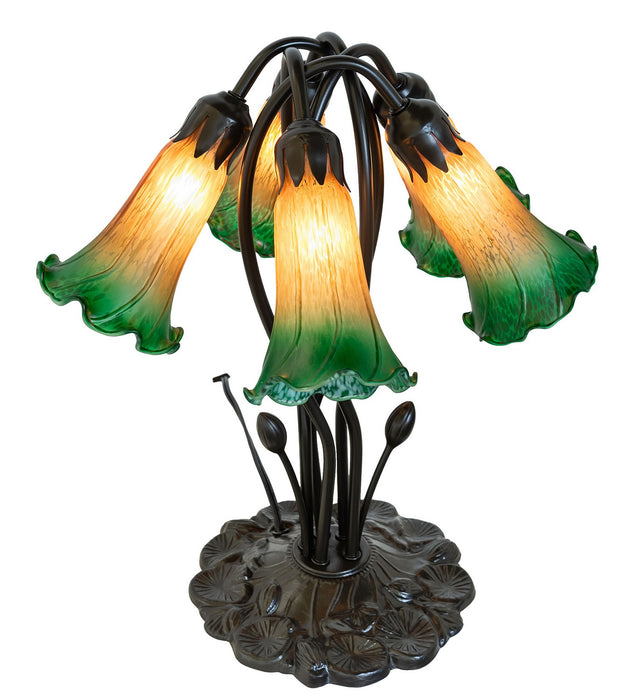 Meyda Tiffany 262215 Five Light Table Lamp, Mahogany Bronze