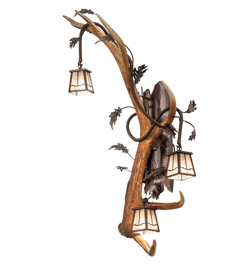 Meyda Tiffany 266424 Three Light Wall Sconce, Copper Vein