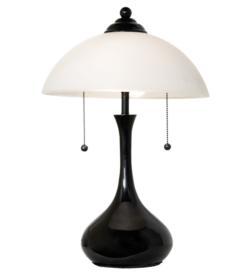Meyda Tiffany 267243 Two Light Table Lamp, Black Metal