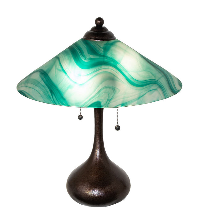 Meyda Tiffany 267265 Two Light Table Lamp, Copper Vein