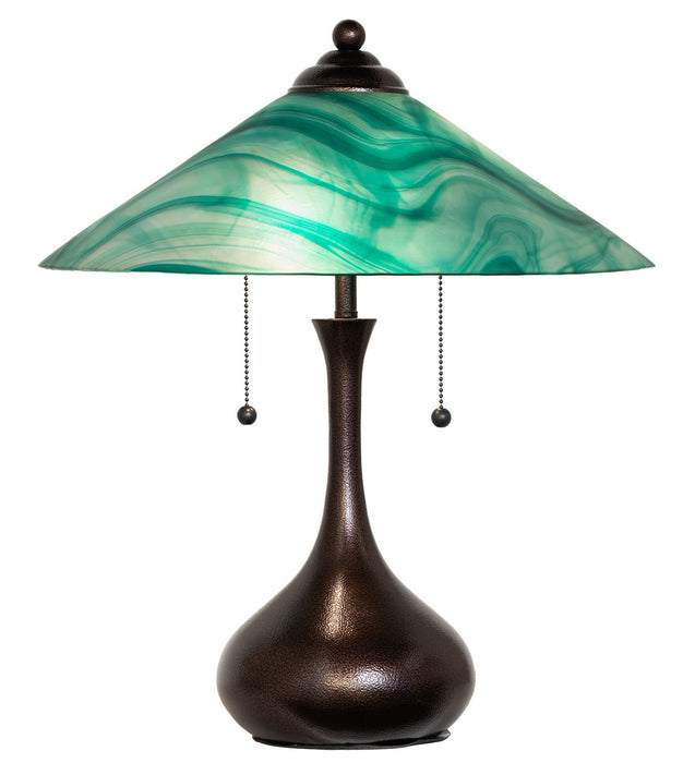 Meyda Tiffany 267265 Two Light Table Lamp, Copper Vein