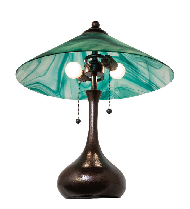 Meyda Tiffany 267265 Two Light Table Lamp, Copper Vein