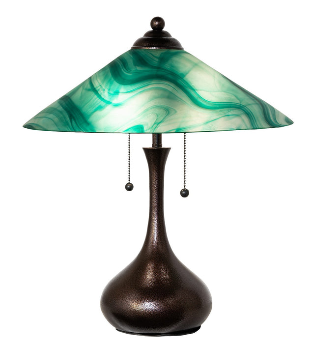 Meyda Tiffany 267265 Two Light Table Lamp, Copper Vein