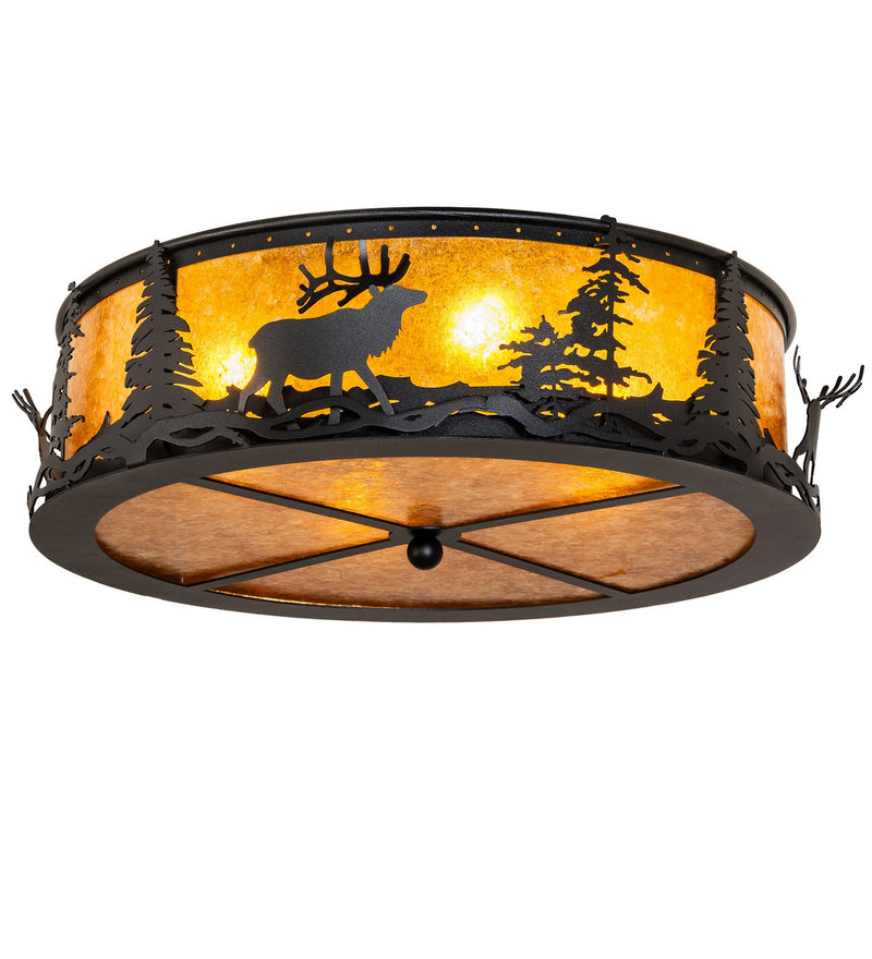 Meyda Tiffany 270085 Four Light Flushmount, Textured Black