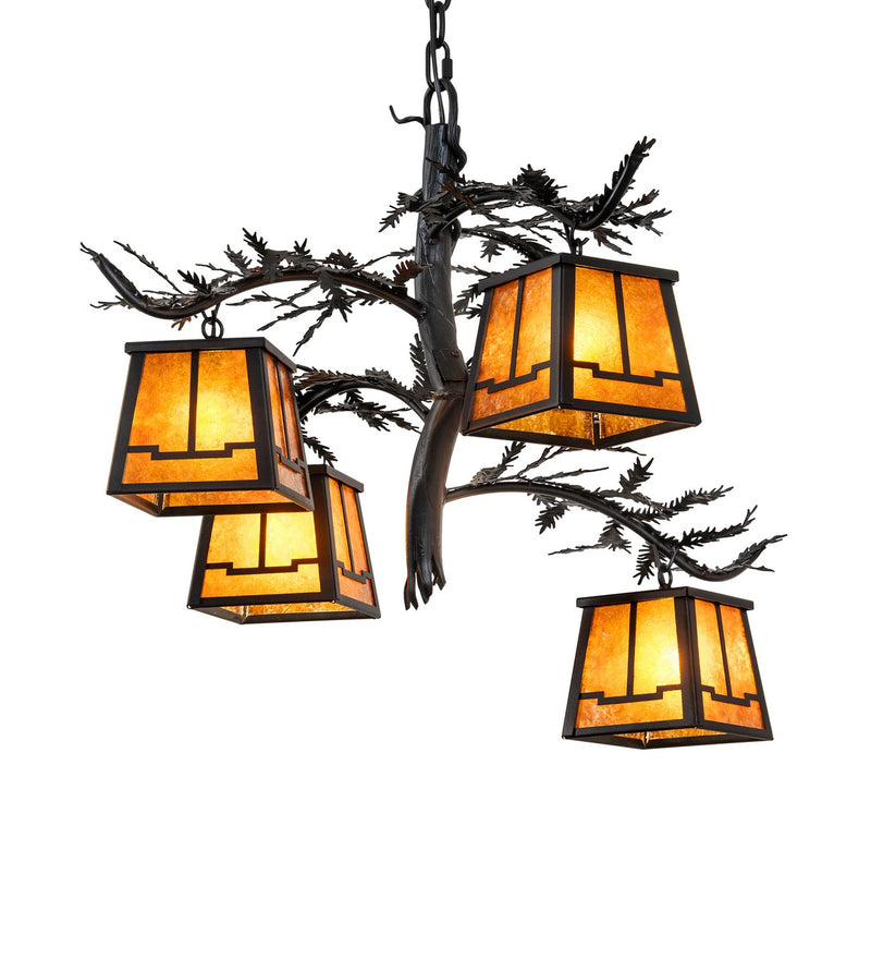 Meyda Tiffany 270103 Four Light Chandelier, Textured Black