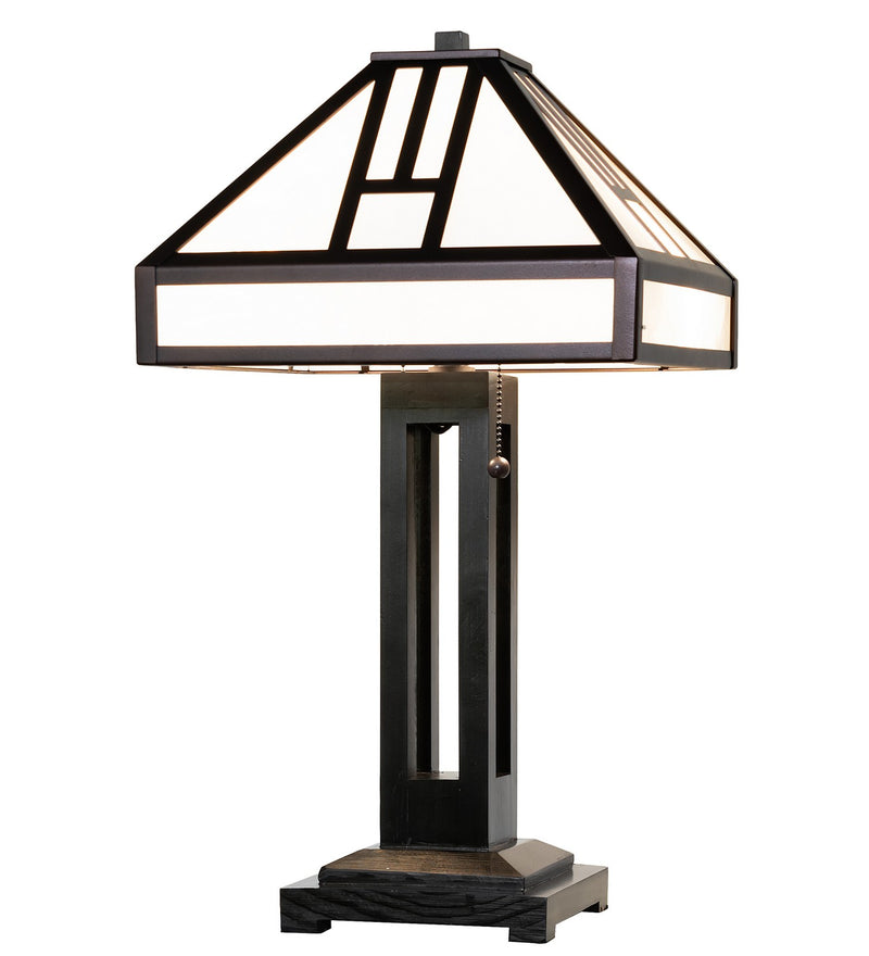 Meyda Tiffany 270904 Two Light Table Lamp, Mahogany Bronze
