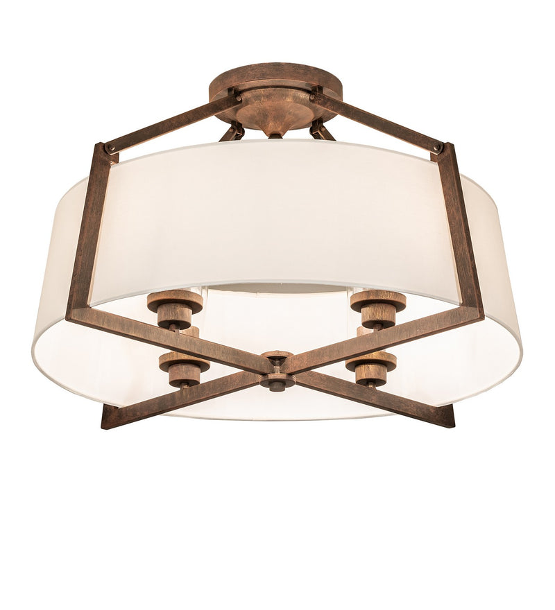 Meyda Tiffany 271015 Four Light Semi-Flushmount, Cortez Gold