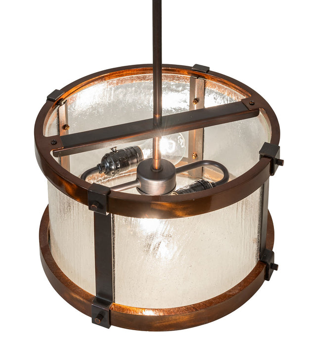 Meyda Tiffany 271182 Two Light Pendant, Trans Copper/Old Copper Pot