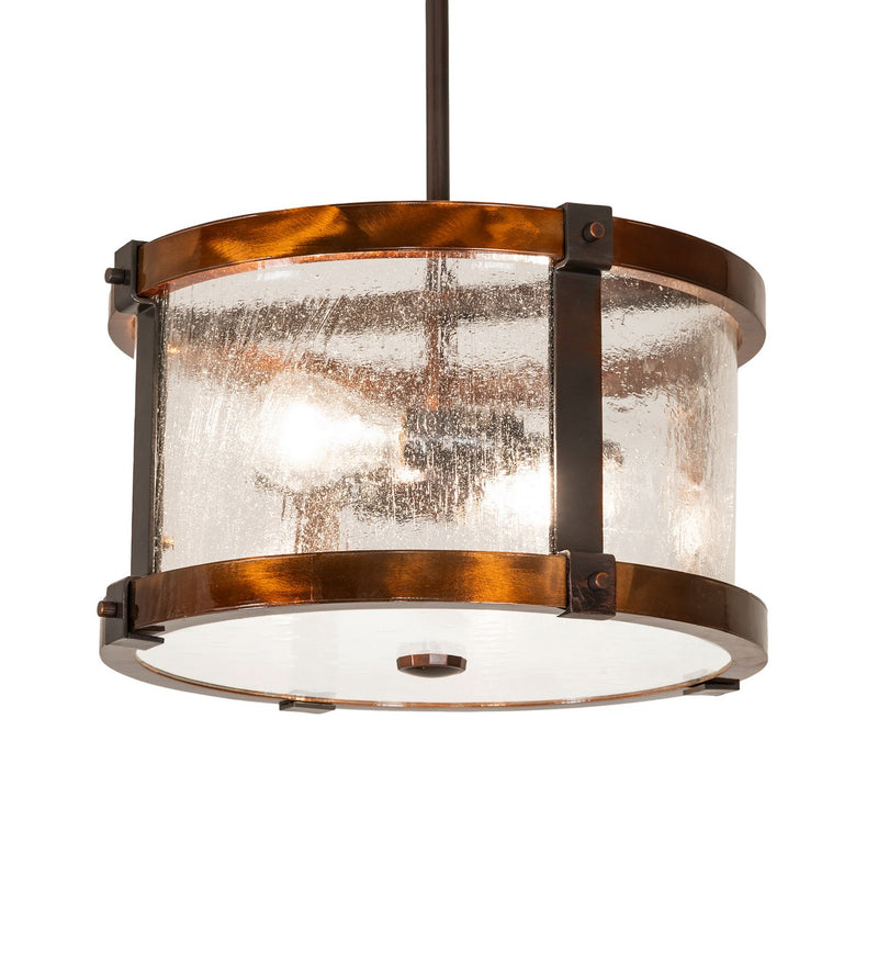 Meyda Tiffany 271182 Two Light Pendant, Trans Copper/Old Copper Pot