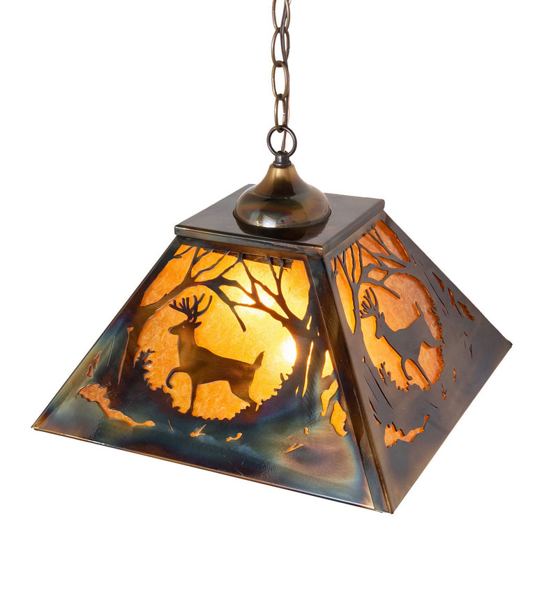 Meyda Tiffany 271997 Two Light Pendant, Dk Burnished Transparent Copper