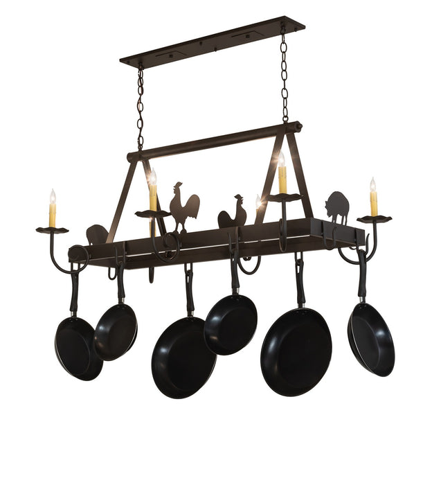 Meyda Tiffany 272237 Six Light Pot Rack, Oil Rubbed Bronze