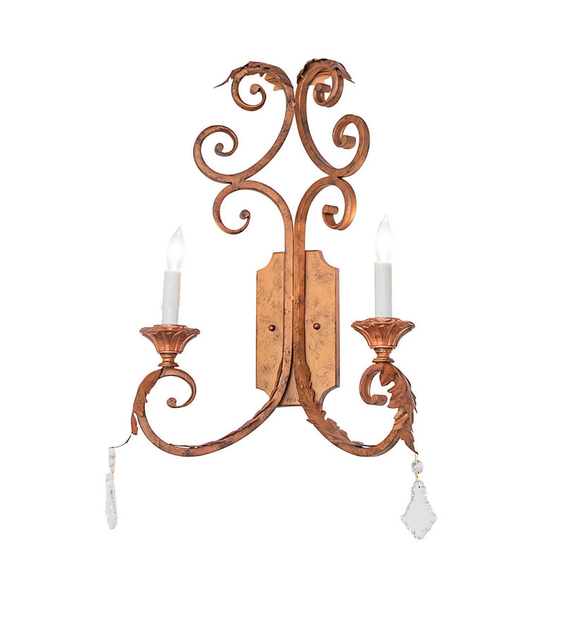 Meyda Tiffany 272445 Two Light Wall Sconce, Spanish Gold