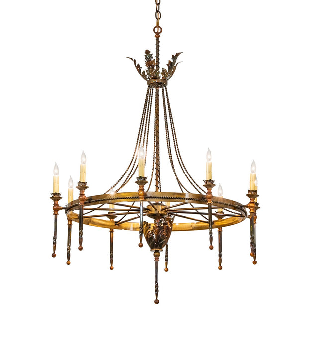 Meyda Tiffany 273134 Ten Light Chandelier, Lt Burnished Transparent Gold