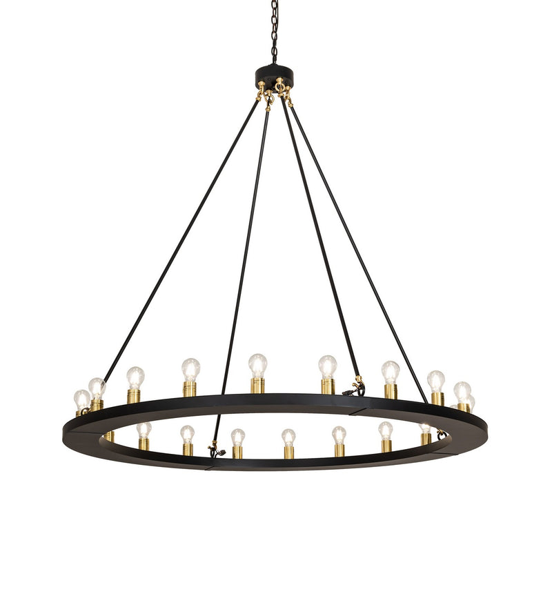 Meyda Tiffany 273394 20 Light Chandelier, Solar Black W/Brushed Brass