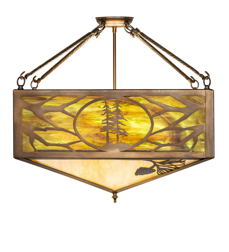 Meyda Tiffany 273762 Four Light Semi-Flushmount, Antique Copper