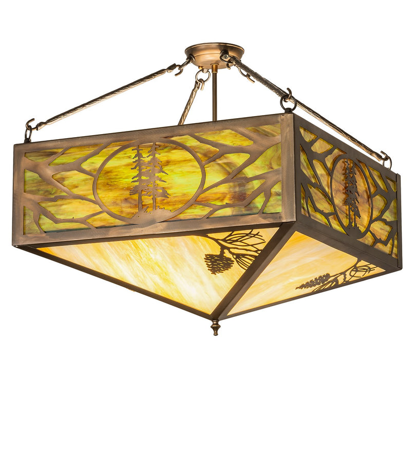 Meyda Tiffany 273762 Four Light Semi-Flushmount, Antique Copper