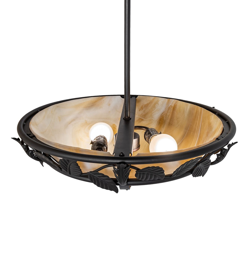 Meyda Tiffany 273907 Two Light Semi-Flushmount, Wrought Iron