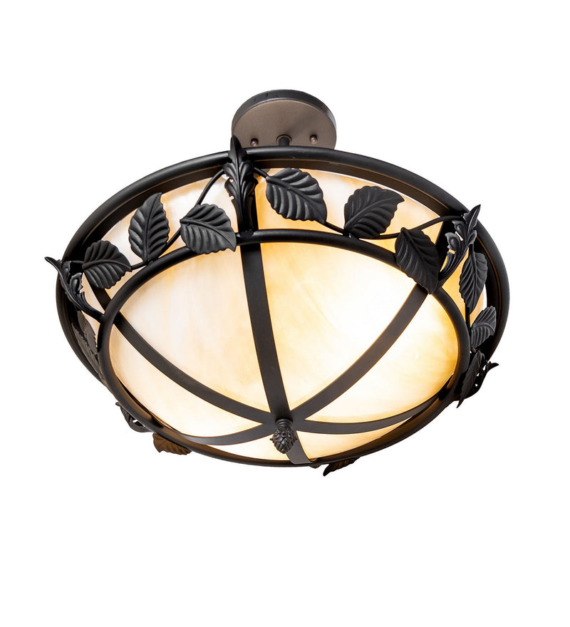 Meyda Tiffany 273907 Two Light Semi-Flushmount, Wrought Iron