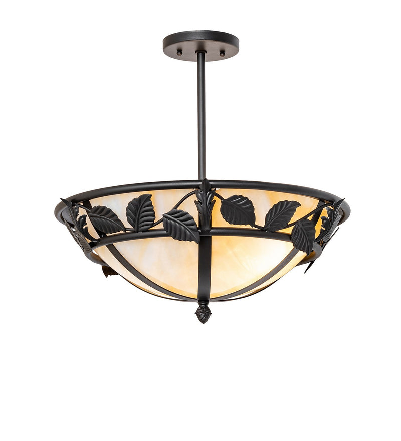 Meyda Tiffany 273907 Two Light Semi-Flushmount, Wrought Iron