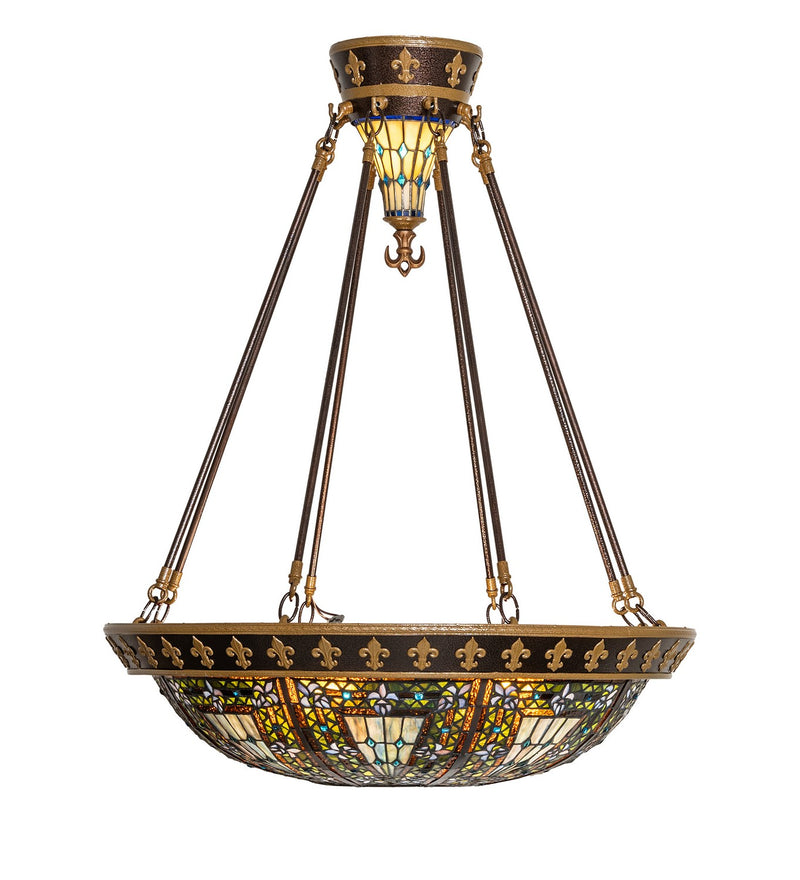Meyda Tiffany 274269 Four Light Semi-Flushmount, Copper Vein & Nu Gold