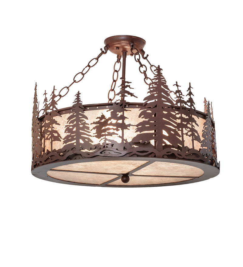 Meyda Tiffany 274528 Four Light Semi-Flushmount, Rust