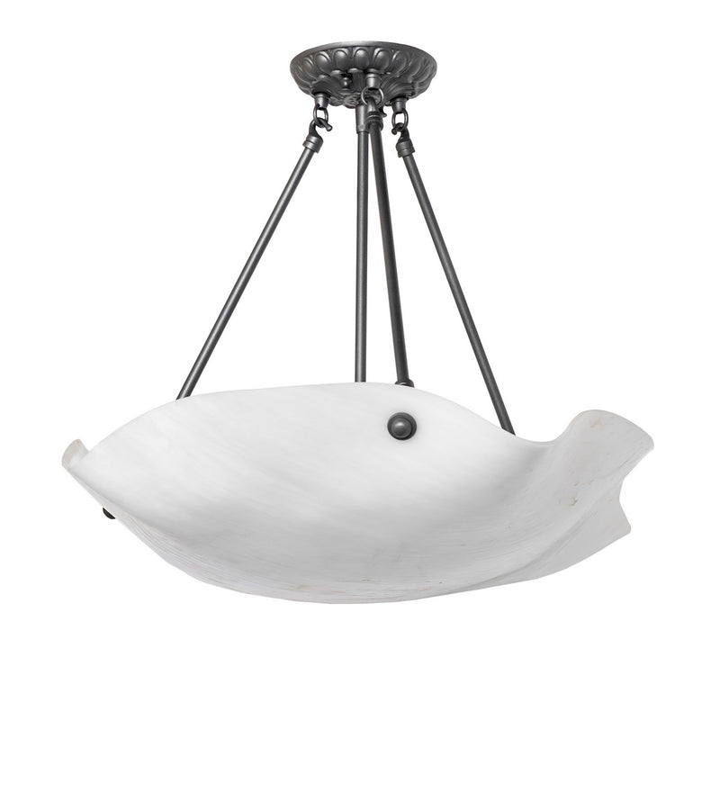 Meyda Tiffany 274739 Four Light Semi-Flushmount, Pewter