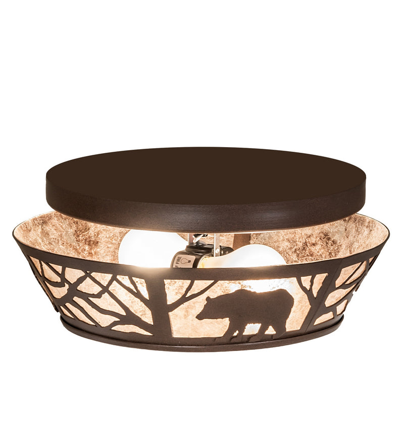 Meyda Tiffany 274849 Two Light Flushmount, Cafe Noir