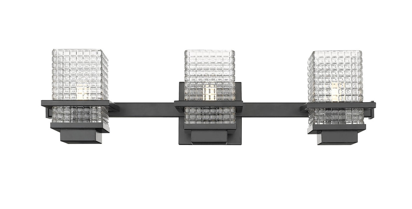 Innovations 310-3W-BK-CL Three Light Bath Vanity, Black
