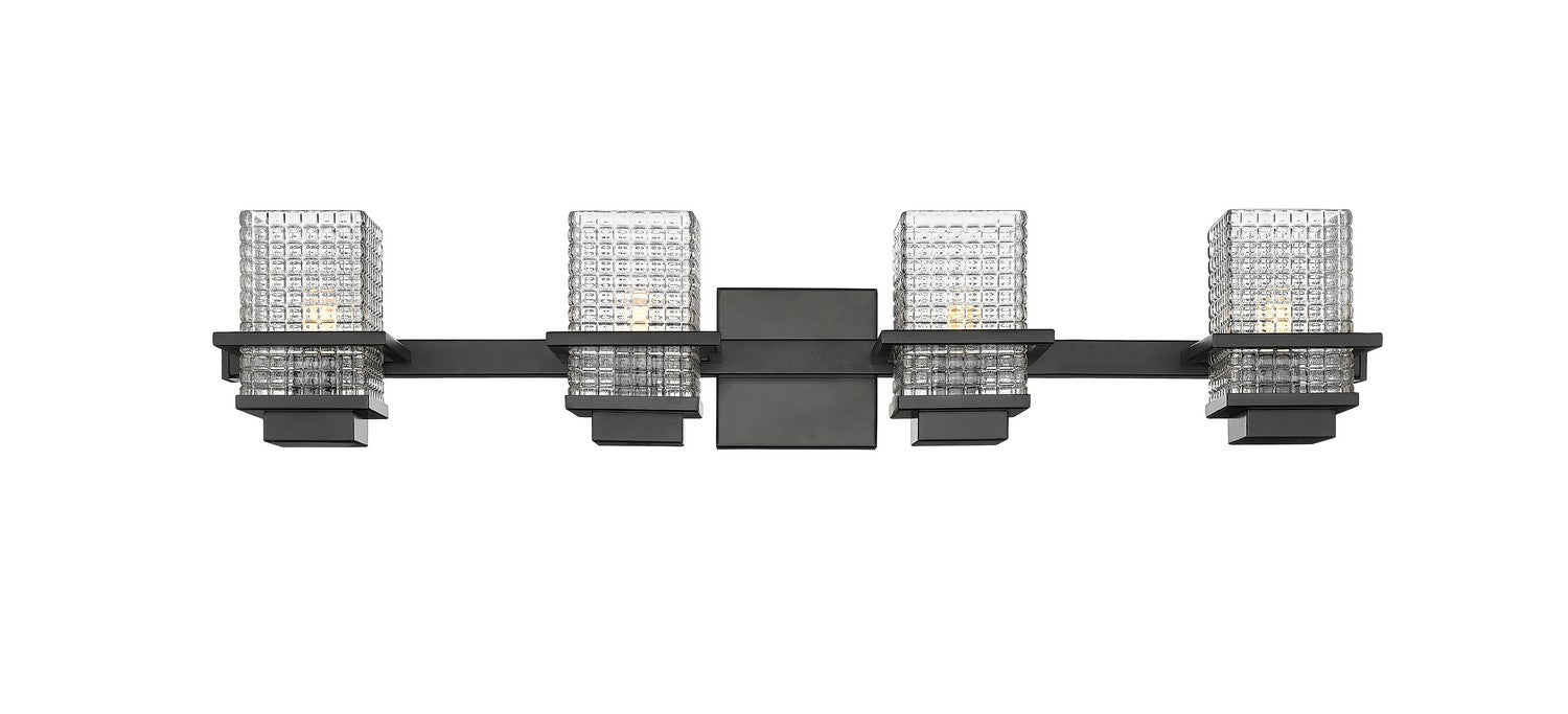 Innovations 310-4W-BK-CL Four Light Bath Vanity, Black