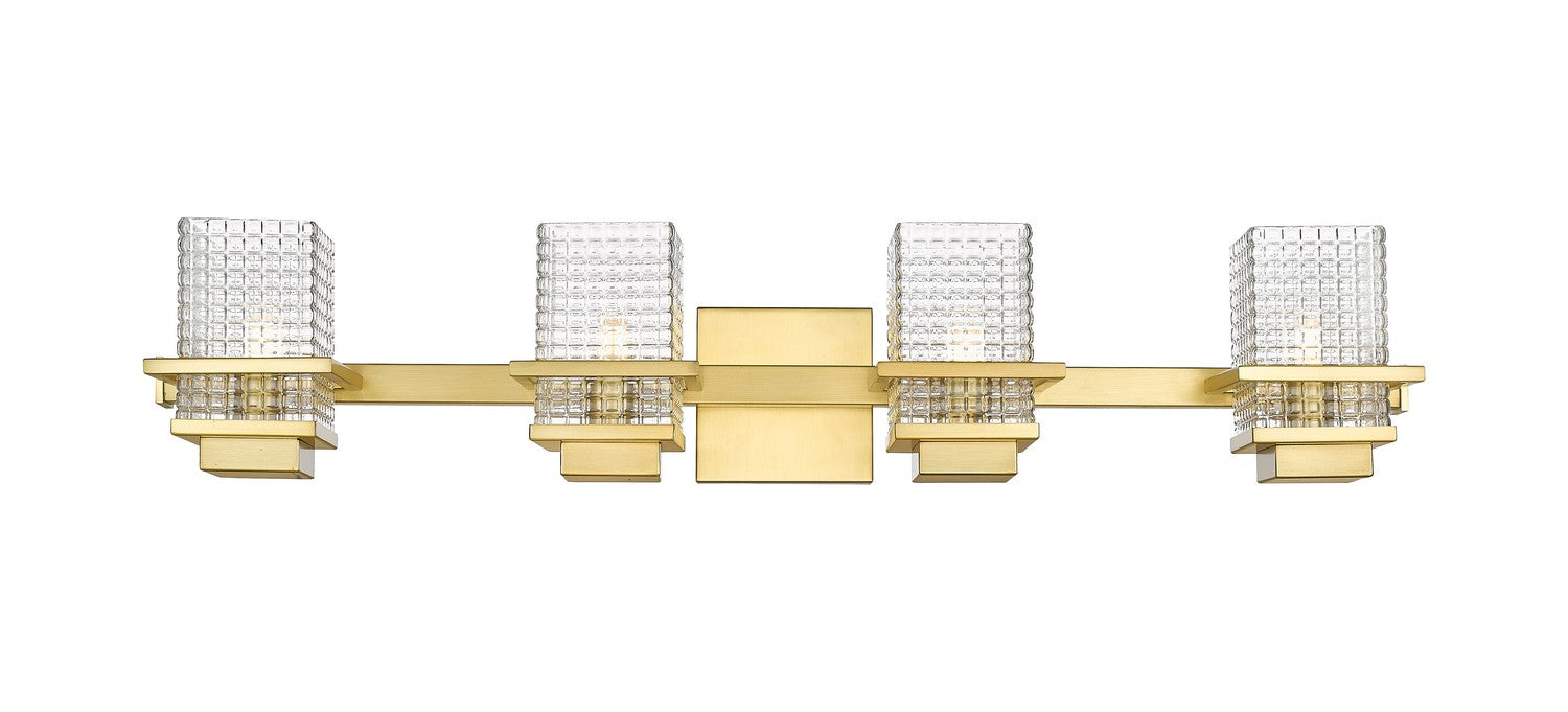 Innovations 310-4W-SG-CL Four Light Bath Vanity, Satin Gold