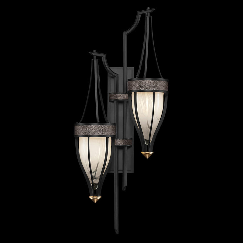 Fine Art 100041-111 Two Light Wall Sconce, Black