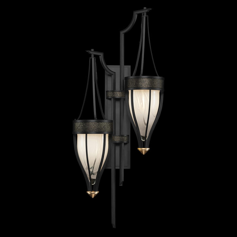 Fine Art 100041-113 Two Light Wall Sconce, Black