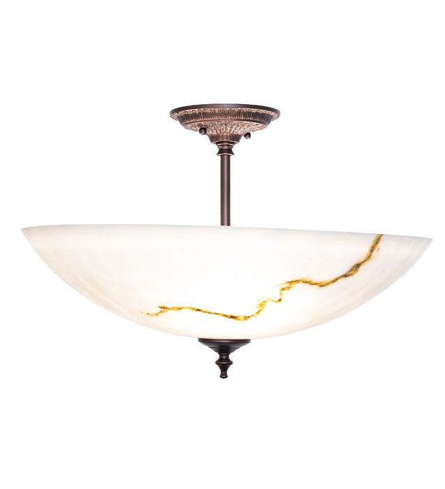 Meyda Tiffany 262430 Three Light Semi-Flushmount, Mahogany Bronze