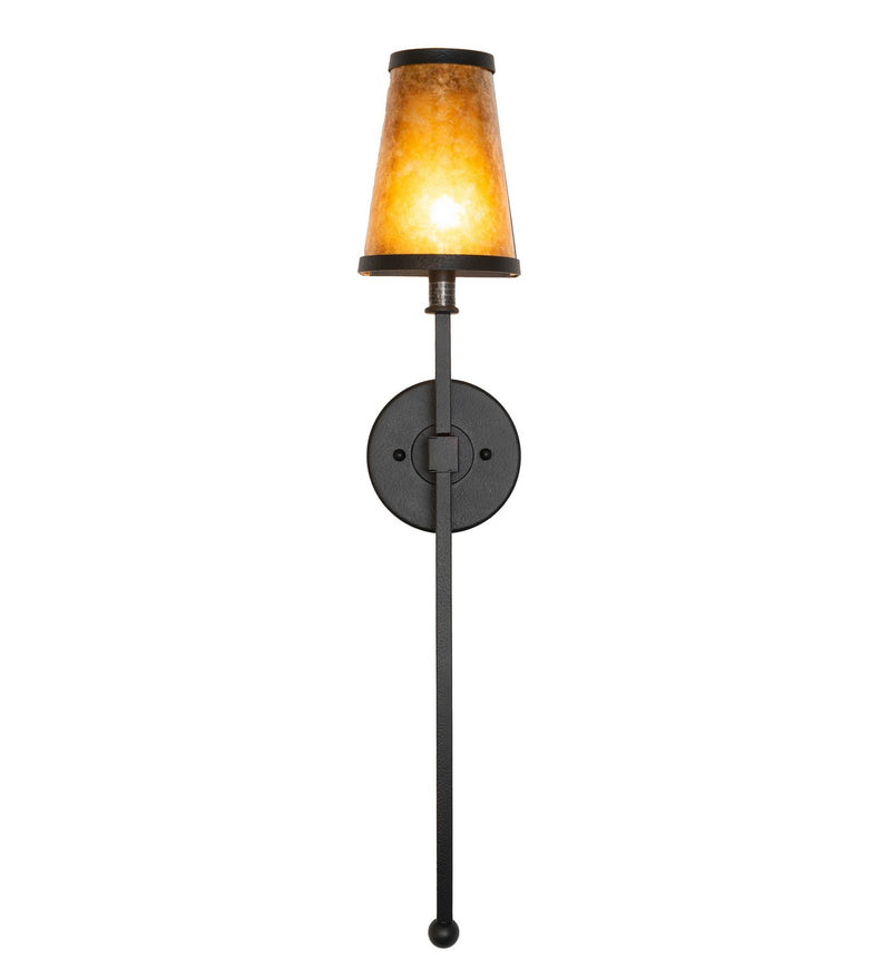 Meyda Tiffany 270098 One Light Wall Sconce, Black Satin Wrought Iron