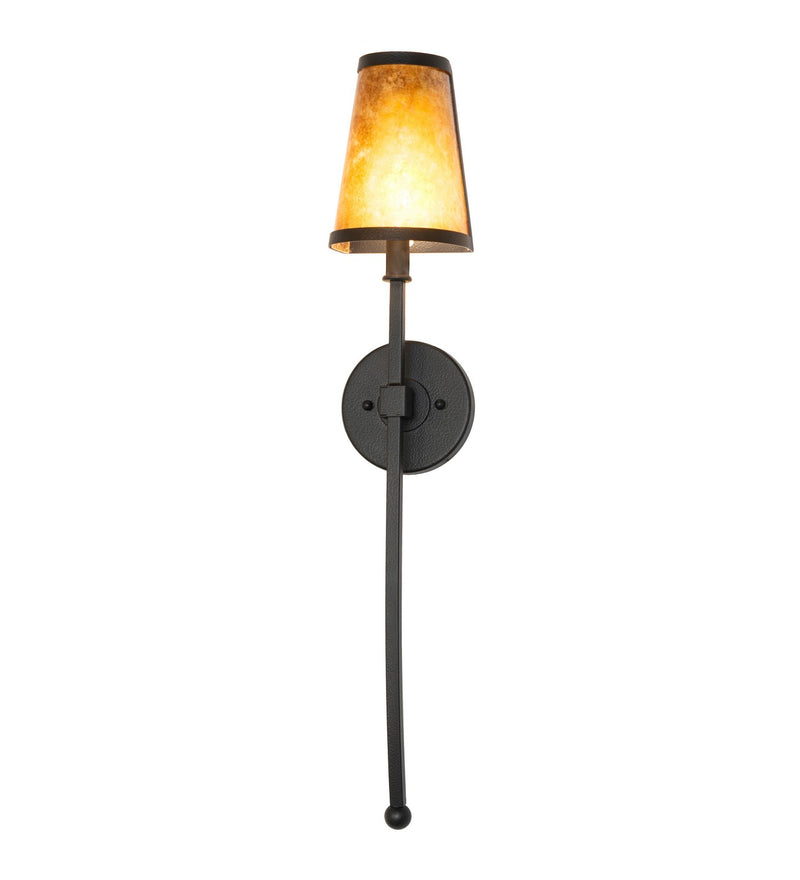 Meyda Tiffany 270098 One Light Wall Sconce, Black Satin Wrought Iron
