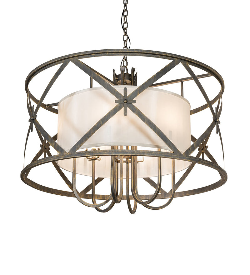 Meyda Tiffany 272439 Six Light Pendant, Antique Brass