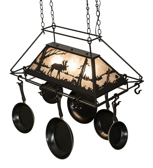 Meyda Tiffany 273340 Three Light Pot Rack, Textured Black