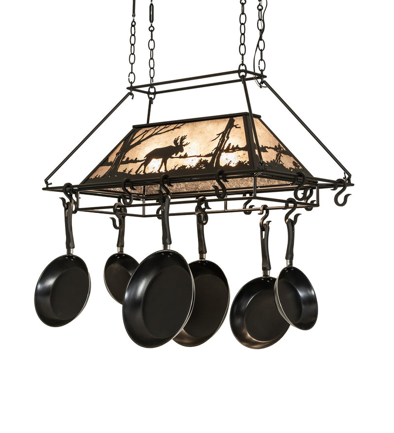 Meyda Tiffany 273340 Three Light Pot Rack, Textured Black