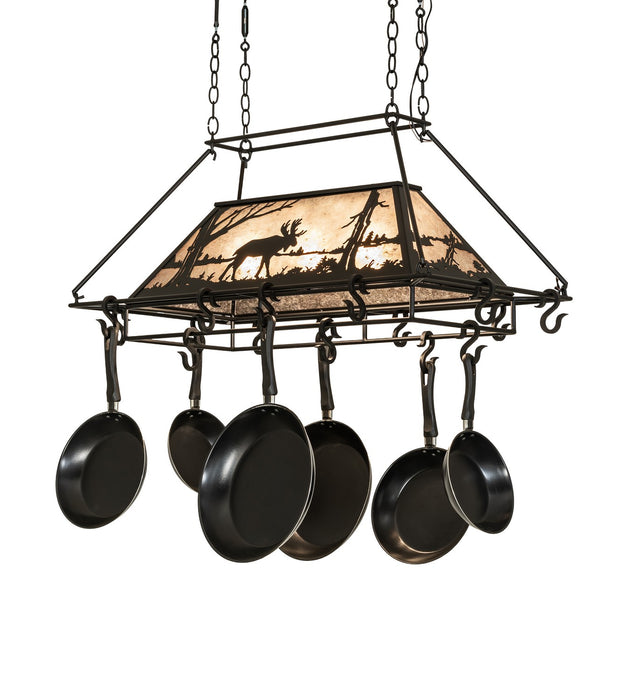 Meyda Tiffany 273340 Three Light Pot Rack, Textured Black