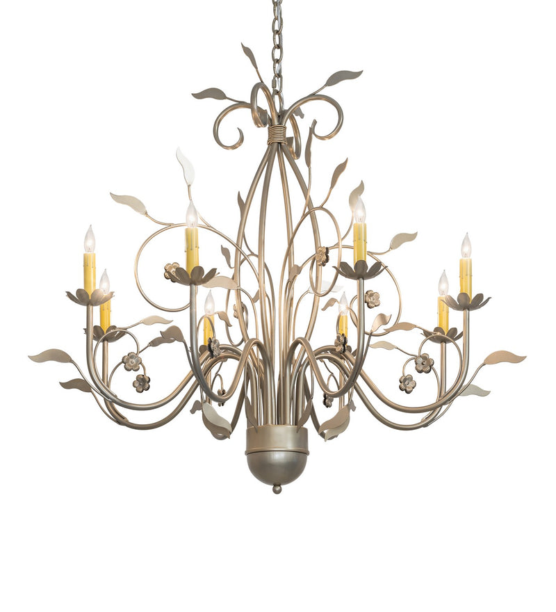 Meyda Tiffany 273536 Eight Light Chandelier, Satin Titanium Gold