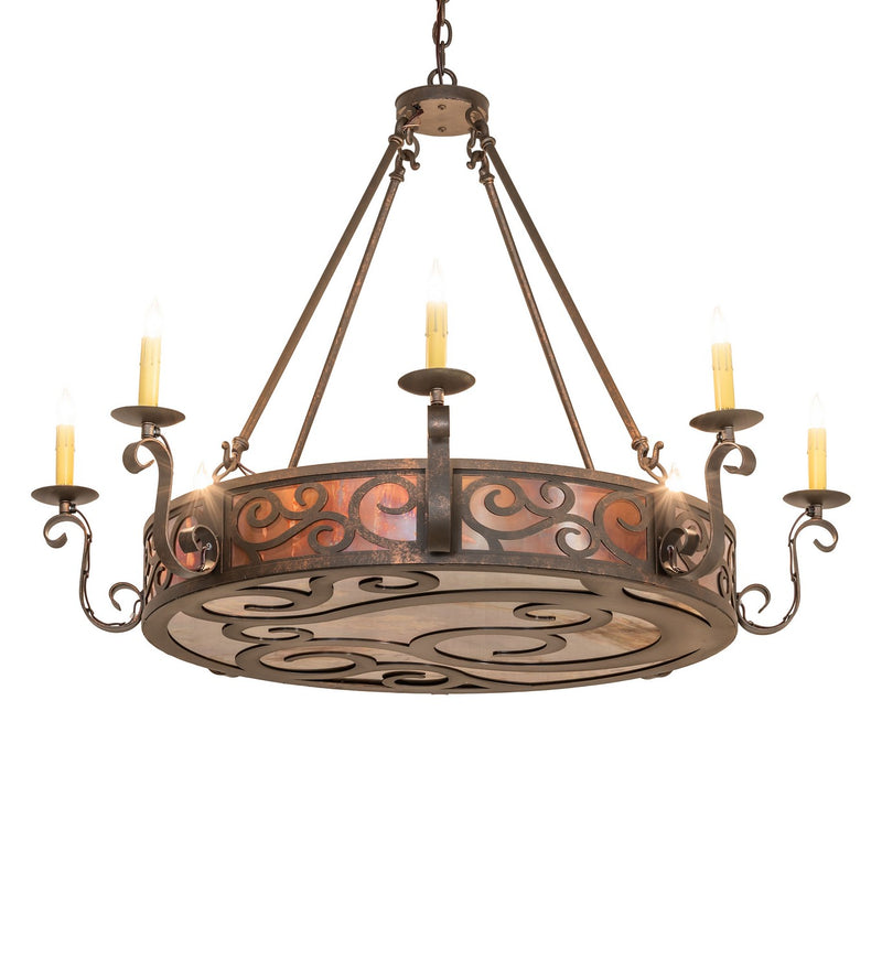 Meyda Tiffany 273773 Eight Light Chandelier, Gilded Tobacco