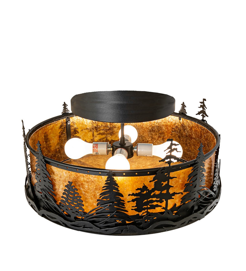 Meyda Tiffany 270091 Four Light Semi-Flushmount, Textured Black