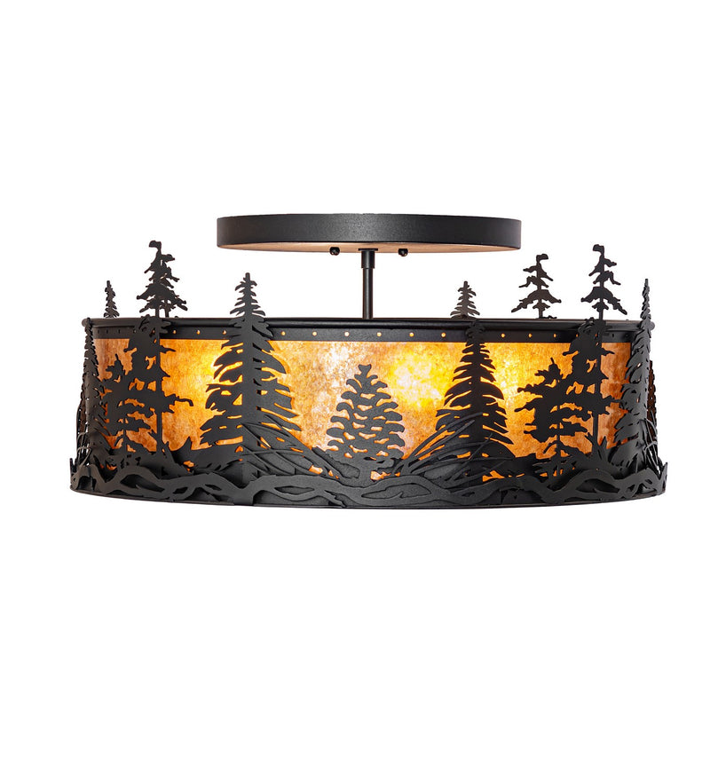 Meyda Tiffany 270091 Four Light Semi-Flushmount, Textured Black